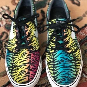 Nike zebra rainbow print skate shoe.